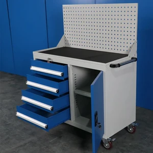 Durable Metal Workshop Garage Tool Box Trolley Cabinet 4 Drawers OEM 200kg Load Capacity Portable for Professional Mechanics