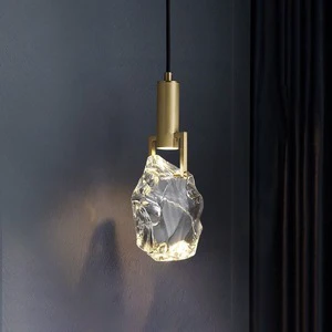 PM Copper K9 Crystal Restaurant Small Pendant Light Multi Head Custom Corridor Staircase Chandelier Bar Bedside Decoration Lamp