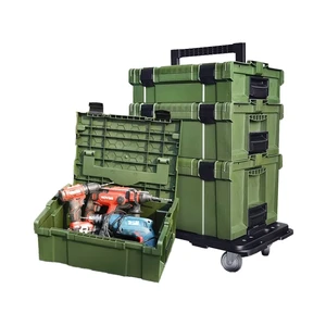 Large Industrial Grade Aluminum Pp Tool Case Combination Stacking Toolbox ODM Customizable 36-56L Capacity for Vehicle Outdoor