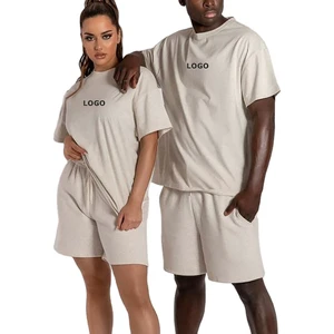 Wholesale Custom Fashion Summer Jogging Men Short Sleeve T-shirt and Shorts Set Gym Running Track Sport Suit Men Outerwear Set