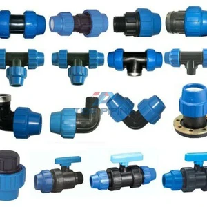 HDPE Smooth Threaded Pipe Fittings 20-110mm Elbow Tee Compression Fittings PN10/PN16