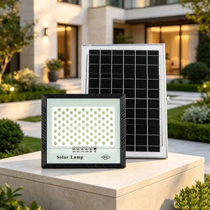 Outdoor IP67 Waterproof ABS Solar Rechargeable Garden LED Floodlight with High Brightness 500W100W