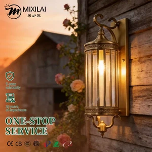 Factory Wholesale Outside Sconce IP65 Waterproof Copper Outdoor Wall Lamps Cross Border Wholesale Decorative Exterior Lights