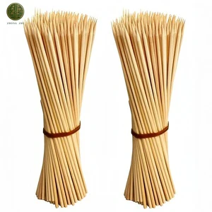 Factory Wholesale Heat Resistant Disposable Thick Bamboo Skewer Sticks Shish Kabob Picks for Outdoor BBQ Grilling Camping