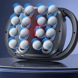 Infrared Heat Massage Gun 16 Head Dual Cluster Deep Tissue Kneading Handheld Digital Muscle Pain Relief Device