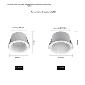 Manufacturer-supplied LED Anti-glare Downlight Recessed Ceiling Light High-efficiency 3000K Warm White Ra 90 Housing Kit