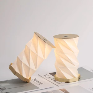 CORDLESS FOLDABLE RHBOMIC PAPER LAMP Touch Control Dimmable Eco-Friendly Warm White LED Portable Home Decor Modern Lighting