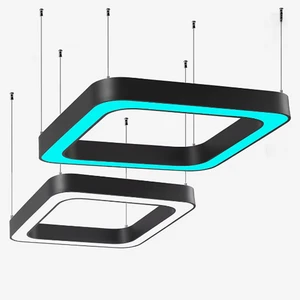 Wholesale Modular Connectable Linear LED Pendant Light Rectangular Frame Suspended Linear Lighting For Commercial Office Gym