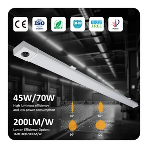 45w 70w Rectangular Aluminum Trunk Led Linear Pendant Light 2ft 5ft Hanging Linear Light for Supermarkets Office Mall