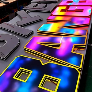Custom LED Sign For Business 3D Backlit Logo Sign RGB Acrylic Letters Outdoor Waterproof Storefront Signage