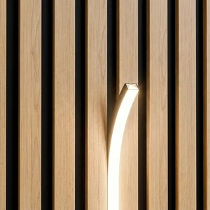 Custom Made IP66 3000K Full Black Silicone LED Strip 24V Wi-Fi Controlled High CRI 90 Recessed Installation Acoustic Wood Slat