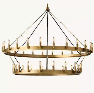 Modern Luxury Ceiling Lights Round Lighting Chandelier Camino Vintage Two-Tier Chandelier