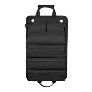 Large Capacity Roll Up Tool Bag, Multi Zipper Pockets Wrench Storage Organizer With Hanging Grommets For Mechanic Electrician