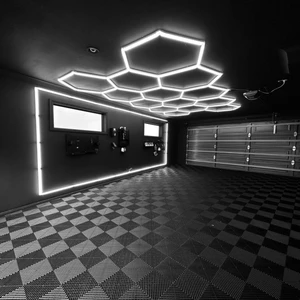 2024 NEW Portable AC Honeycomb LED Ceiling Light 6000K Large Commercial Use Barber Shop Workshop Gym Supermarket Show Room