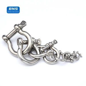 BNS Wholesale Prices Stainless Steel 304 Bow Shackle Screw Pin Heavy Duty Anchor Shackle Large Bow Shackles