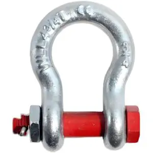 G-2130 US Drop-Forged Carbon Steel Bow Shackle ISO/CE Safety Certified for Mining Industrial Securing Galvanized Surface
