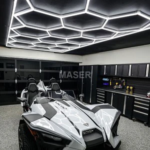 Top Quality Durable Car Garage Lights Hexagonal Ceiling Light for Car Beauty Shop 14 Grid System