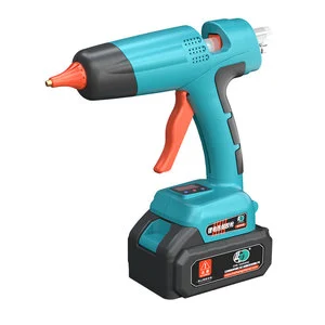 HJ071 Industrial DC 21V Cordless DIY Hot Melt Glue Gun with Lithium Battery and Digital Display Temperature Adjustment