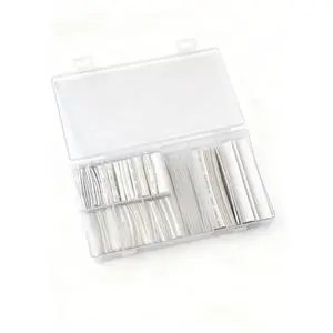 White Transparent Heat Shrinkable Tubing Set 162pcs Insulation PE 2:1 Thin Wall Heat Shrink Tube Kit