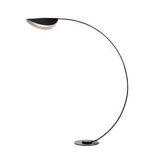 Modern Living Room Bedroom Black Curved Arc Standing Feature Led Corner Floor Lamp