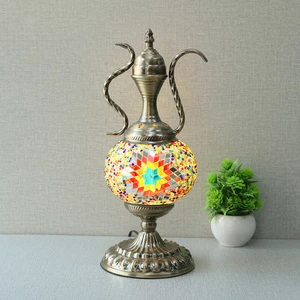 Mouzaik Traditional Glass Table Lamp with Simple Design Electric Decorative Lighting