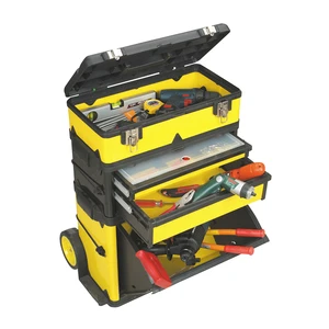 Factory 580x360x720mm 23 Inch Metal Telescopic Handle Tool Box With 150mm Wheels