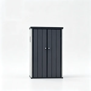 5ft Outdoor HDPE PVC Coated Eco-Friendly Storage Cabinet Lockable Double Door Garden Tool Storage Cupboard