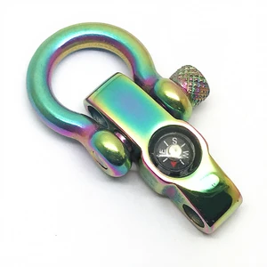 Wholesale Rainbow Adjustable Bow Shackles for Bracelet Findings Survival Bracelet Stainless Steel Shackles Customized LOGO