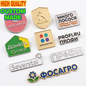 Custom Metal Lapel Pins Personalized Shield Crest Badges Soft Enamel Plated Gold Bulk Corporate Merch Staff Work Attire