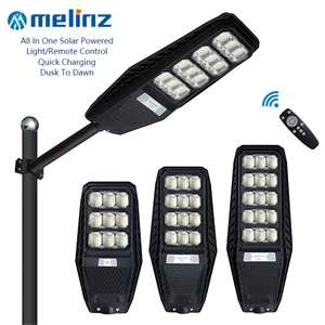 High Power Motion Sensor 100W/200W/300W IP66 LED Road Lamp Outdoor Streetlight Integrated All-in-One Solar Dimmable Garden Light