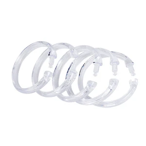 12pcs Pack Bath Curtain Buckle Hanging Ring Plastic Shower Curtain Hooks Rings