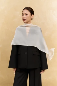 Women's Full Length Notched Collar Woven Silk Blazer Top Pants Full Sleeve 2 Piece Long Set Solid Plain Dyed Breathable Office