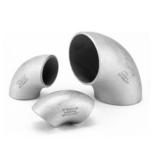 Polished 90-degree Elbow Industrial Pipe Fittings; 90-degree Butt-welded Seamless Pipe Fittings