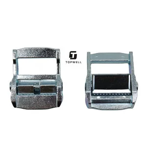 Heavy Duty 1.5 Inch 38mm Zinc Plated Steel Cam Buckle Hardware for Polyester Webbing Cargo Lashing Strap Cam Buckle
