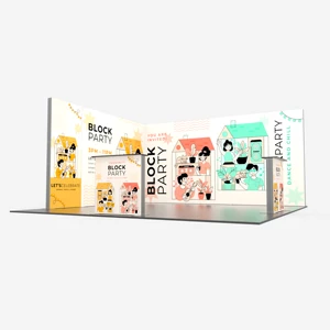 Fast Setup Tool Free Aluminum Frame with Built-in LED Lights Light Box Booth LED Backlit Fabric Display Stand for Exhibition Expo Events for Event