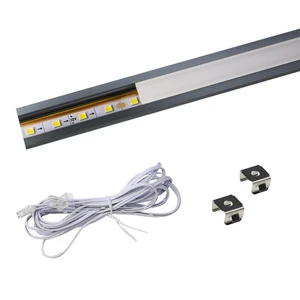 Non-cutting Welding Recessed groove Induction Lamps Strip Lights with Aluminum Liner Profile Shade 12V/24V Mini Cabinet Lights