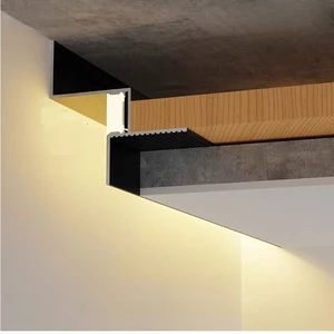 F/X/Z-Type Ceiling Shadow Line LED Aluminum Profile Plasterboard Edge Trim Channel Wall Corner Stair Decoration Bar Strip Lights