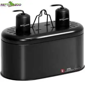 REPTIZOO OEM Logo Deep Dome Reflector UVB Aluminium Eco-Friendly Dual Reptile Light Fixture Lamp Cap Combo Heat Lighting Max