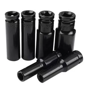 Hot Carbon Steel 80mm Electric Wrench Sleeve Extended Hexagonal Sleeve Set Pneumatic Power Tool Accessories