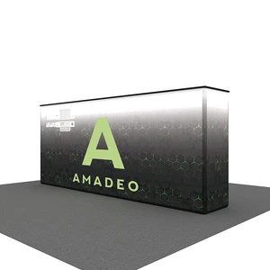 6ft Modern Tool-Free Easy Install Aluminum Tube Tension Fabric LED Backlit Advertising Logo Print For Trade Show Exhibition