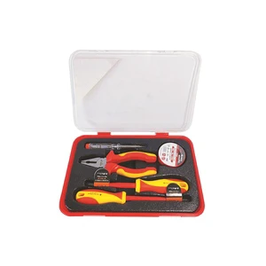 HENITUER S670-5 5-piece Insulation Tool Kit High Hardness Multifunctional Tested by 10000V High Voltage 5PCS Insulated Tool Set