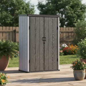 Outdoor Plastic Eco-Friendly Easily Assembled Double Door Garden Shed