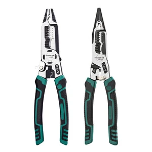 10-in-1 Electrician's Tool Set High-Carbon Steel Multi-Function Wire Cutters Needle-Nose Pliers Shears Pliers