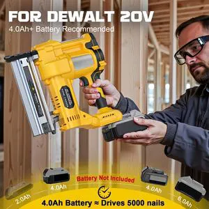 Heavy Duty 18-20V Brushless Electric Brad Nail Gun F10-F50 Cordless Nailer for DIY Carpentry Roof Ceiling Industrial Decoration