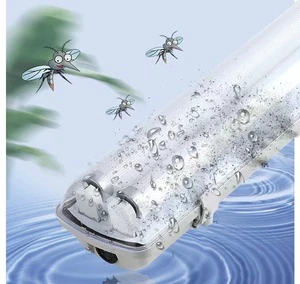 T8 Double Fluorescent Led Tube Triproof Light Fixture With Reflector Linear Lighting Housing Tri-proof Light Fixture Lamp