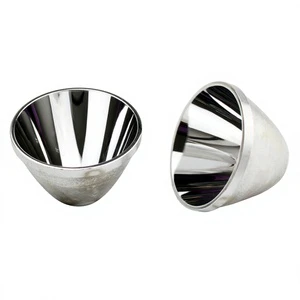 Custom CNC Machined Aluminum LED Reflector Cup High Reflectivity 90% Polished Mirror Finish for Flashlight/Spotlight/Stage