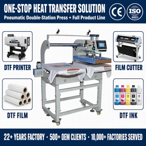 Heavy Duty Dual Station Automatic Pneumatic Heat Press Machine For Custom Clothing Garment Printing