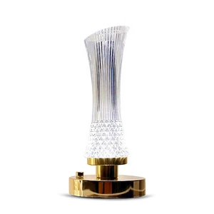 Modern Restaurant Led Table Lamp Rechargeable Crystal Reading Lamp 3 Color Dimming Swan Waist Football Night Light Desk Lamp