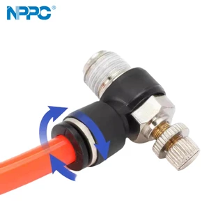 SC6-03 NPPC brand SC series rotary fittings with tube size 6MM male thread 3/8 quick connector NPPC brand black or white color