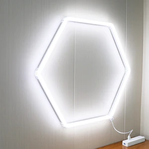Hexagon LED Garage Light Bright Car Detailing Ceiling LED Shop Light for Warehouse Workshop Gym Basement Car Care Wash Room